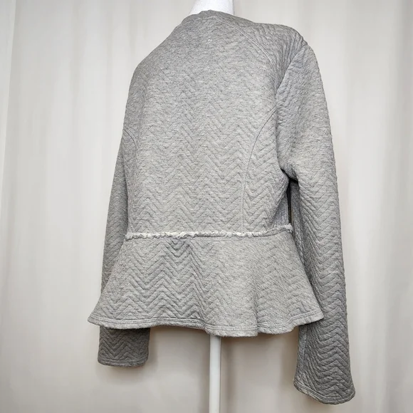 Torrid Peplum Grey Fleece Full Zipper Longsleeve Women's Size 2 (2x-20) - Picture 3 of 12